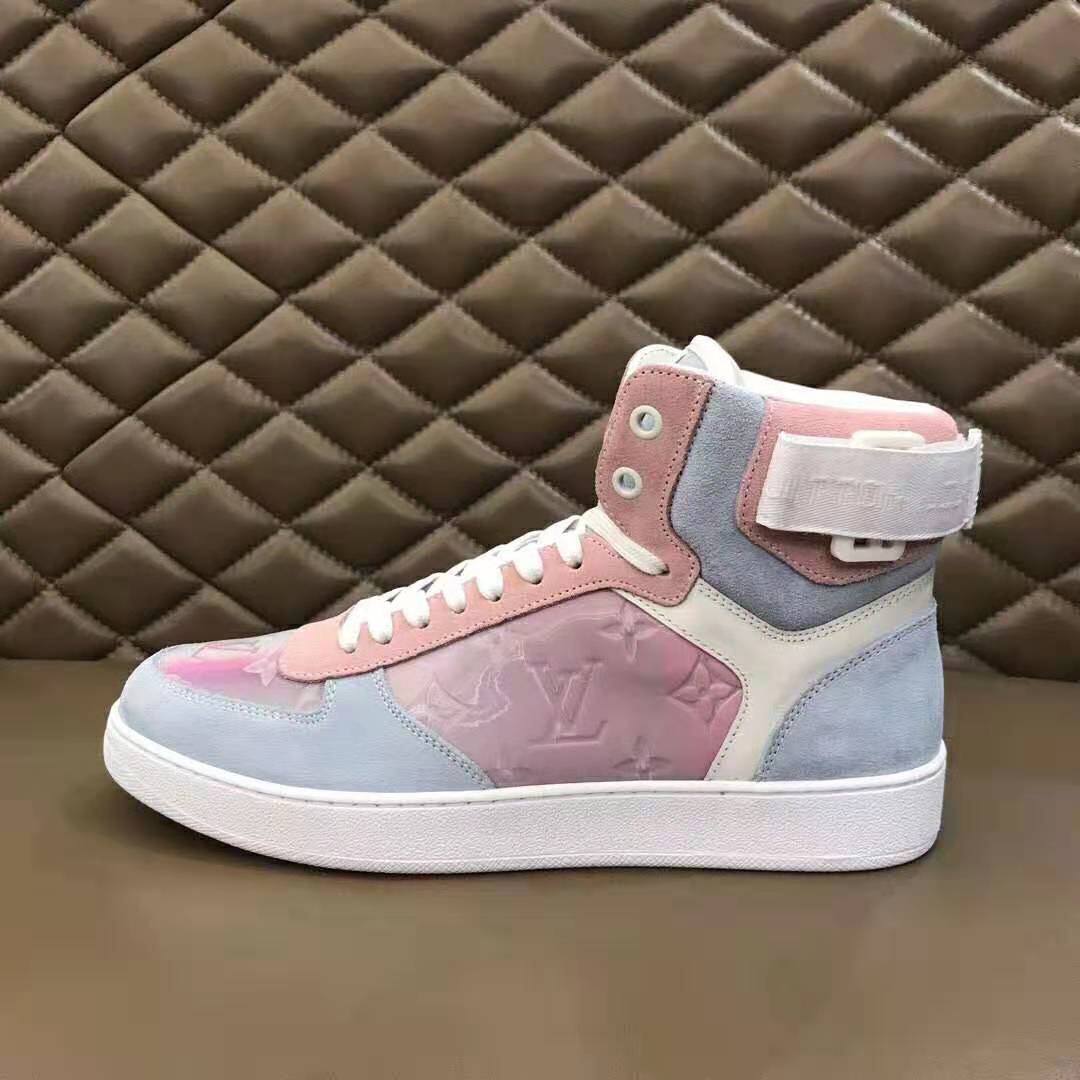 Louis Vuitton Men's Pink & Blue Iridescent Rivoli Sneaker Boot – Luxuria &  Co.