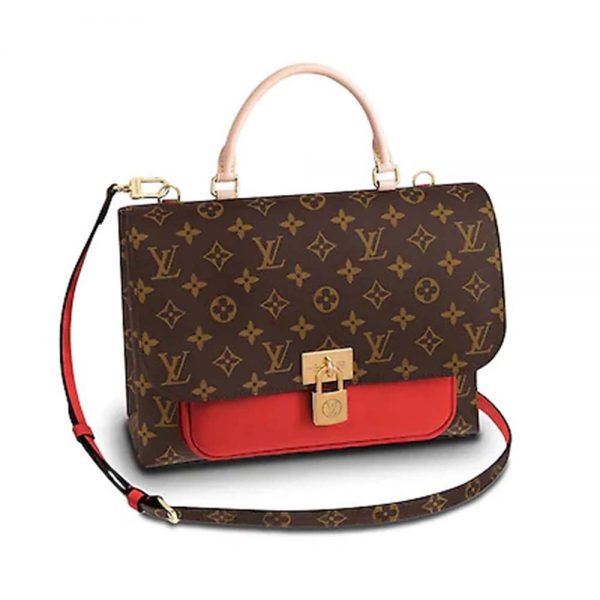 Louis Vuitton LV Women Marignan Bag in Monogram Canvas and Calf Leather-Red (1)