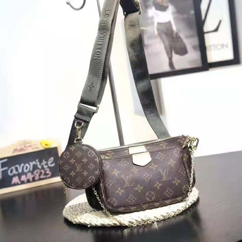 M44823 Louis Vuitton 2019 Monogram Canvas Multi Pochette Accessoires-Blue