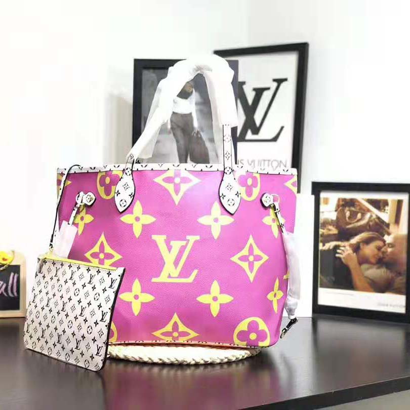 Tas import eks LOUIS VUITTON Neverfull limited mix klit asli pink - Fashion  Wanita - 800859007