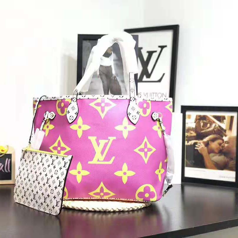 Louis Vuitton Monogram Mini Lin Neverfull MM M40515 Pink Cloth ref