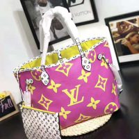 Louis Vuitton LV Women Neverfull MM Bag in Monogram Canvas-Pink (1)
