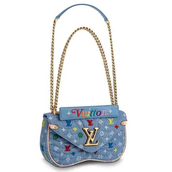 Louis Vuitton LV Women New Wave Chain Bag MM-Blue (1)