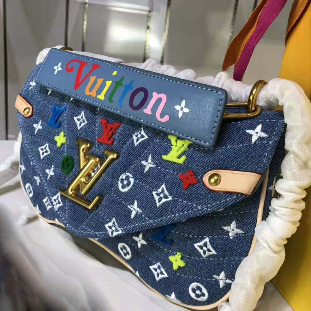 Louis Vuitton LV Women New Wave Chain Bag MM-Blue - LULUX