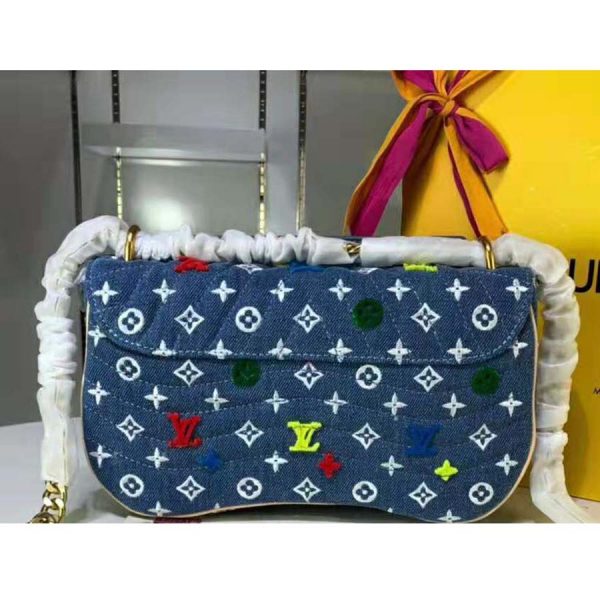 Louis Vuitton LV Women New Wave Chain Bag MM-Blue (4)