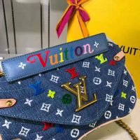 Louis Vuitton LV Women New Wave Chain Bag MM-Blue (1)