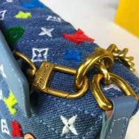 Louis Vuitton LV Women New Wave Chain Bag MM-Blue (1)