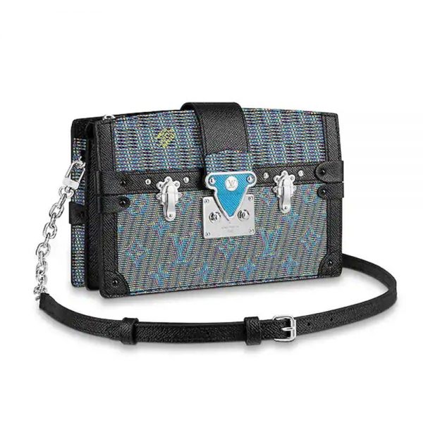 Louis Vuitton LV Women Trunk Clutch Bag with Monogram LV Pop Print-Blue (1)