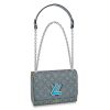 Louis Vuitton LV Women Twist MM Bag with Neon Monogram LV Pop Print-Blue