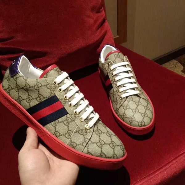 gucci new ace gg canvas trainers