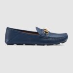 Gucci - Mocasín de cuero para hombre con bocado de caballo - Azul marino