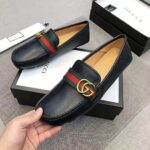 Gucci Men Leather Driver with Web-Black - immagine 8