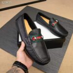 Gucci Men Leather Driver with Web-Black - immagine 7