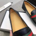 Gucci Men Leather Driver with Web-Black - immagine 15