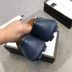 Gucci Men Leather Driver with Web-Navy - Bild 11