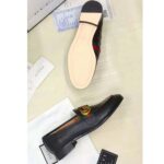Gucci Men Leather Loafer with GG Web Shoes-Black - Imagen 14
