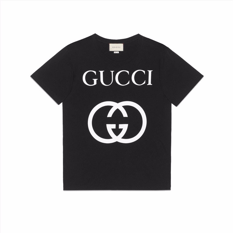 Gucci Men Oversize T-Shirt with Interlocking G-Black - LULUX