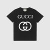 Gucci Men Oversize T-Shirt with Interlocking G-Black