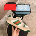 Gucci Men Screener Leather Sneaker 3.6cm Height-Green - immagine 5