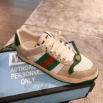 Gucci Men Screener Leather Sneaker 3.6cm Height-Green - immagine 3