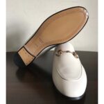 Gucci Women Brixton Leather Horsebit Loafer-White - Image 7