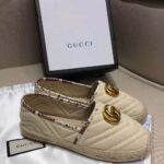 Gucci Women Chevron Raffia Espadrille with Double G-Sandy - Image 2