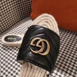 Gucci Women Leather Espadrille Sandal-Black - Imagen 10