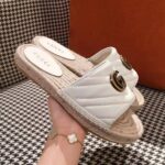 Gucci Women Leather Espadrille Sandal-White - Image 8