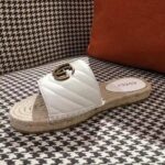 Gucci Women Leather Espadrille Sandal-White - Image 6
