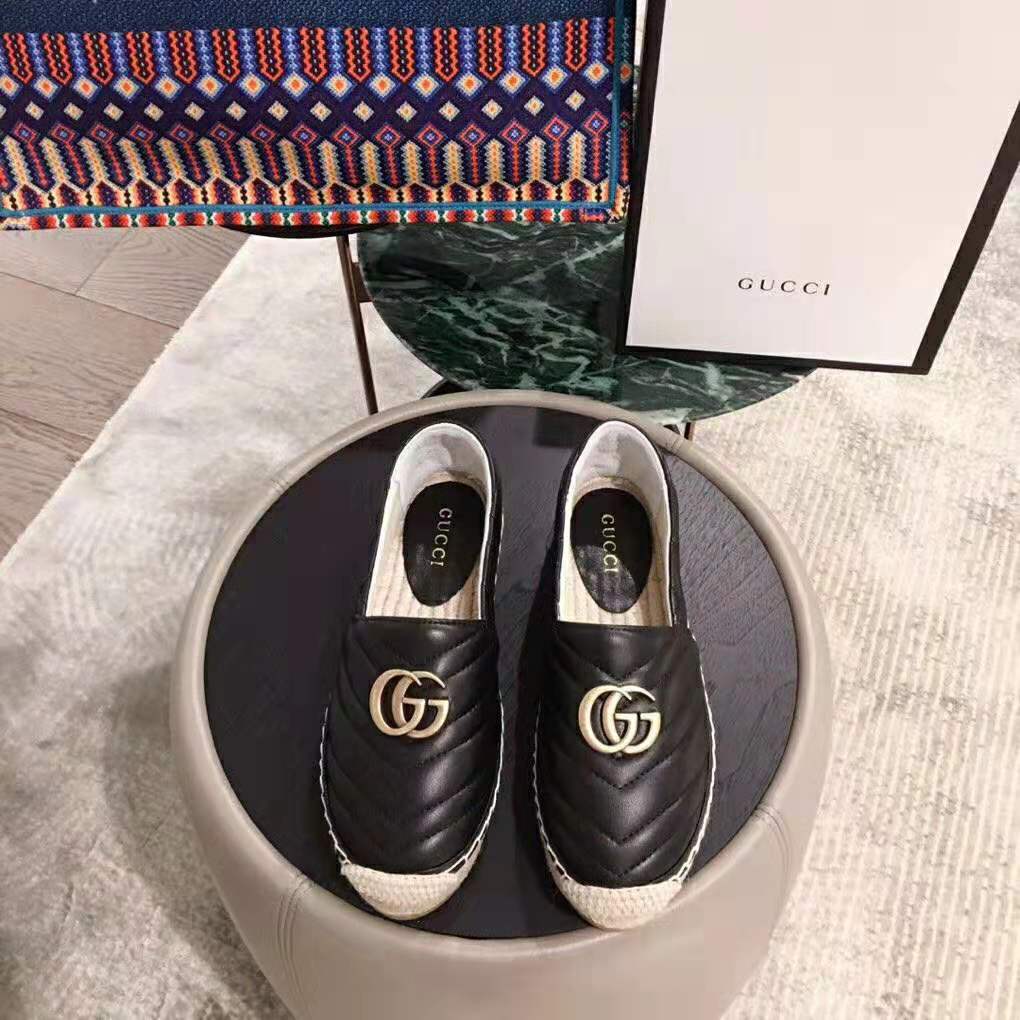gucci double g leather espadrilles