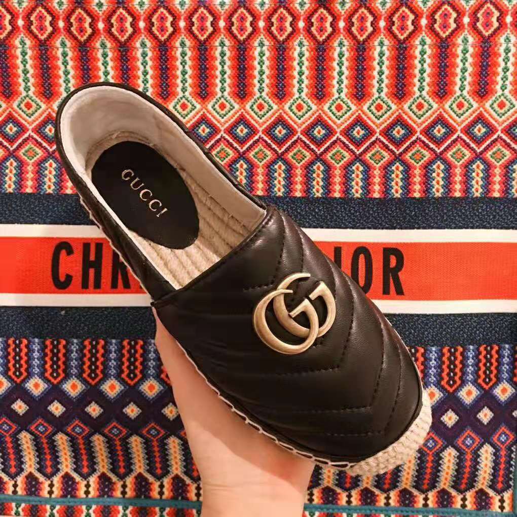 gucci double g leather espadrilles