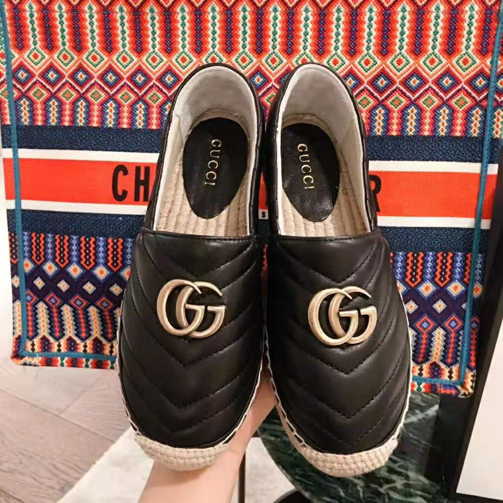 gucci double g leather espadrilles