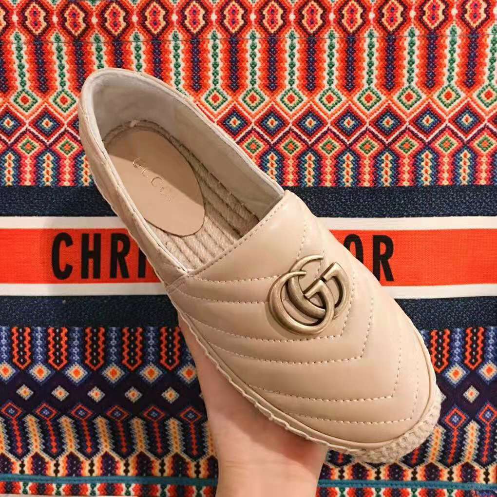 gucci double g leather espadrilles