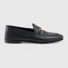 Gucci Women Leather Horsebit Loafer 1.3 cm Height-Black