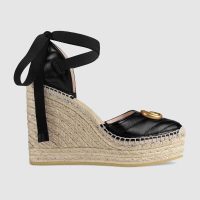 Gucci Women Leather Platform Espadrille 11.9cm Heel with 3.6cm Platform-Black