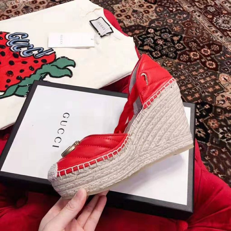 red gucci platform heels