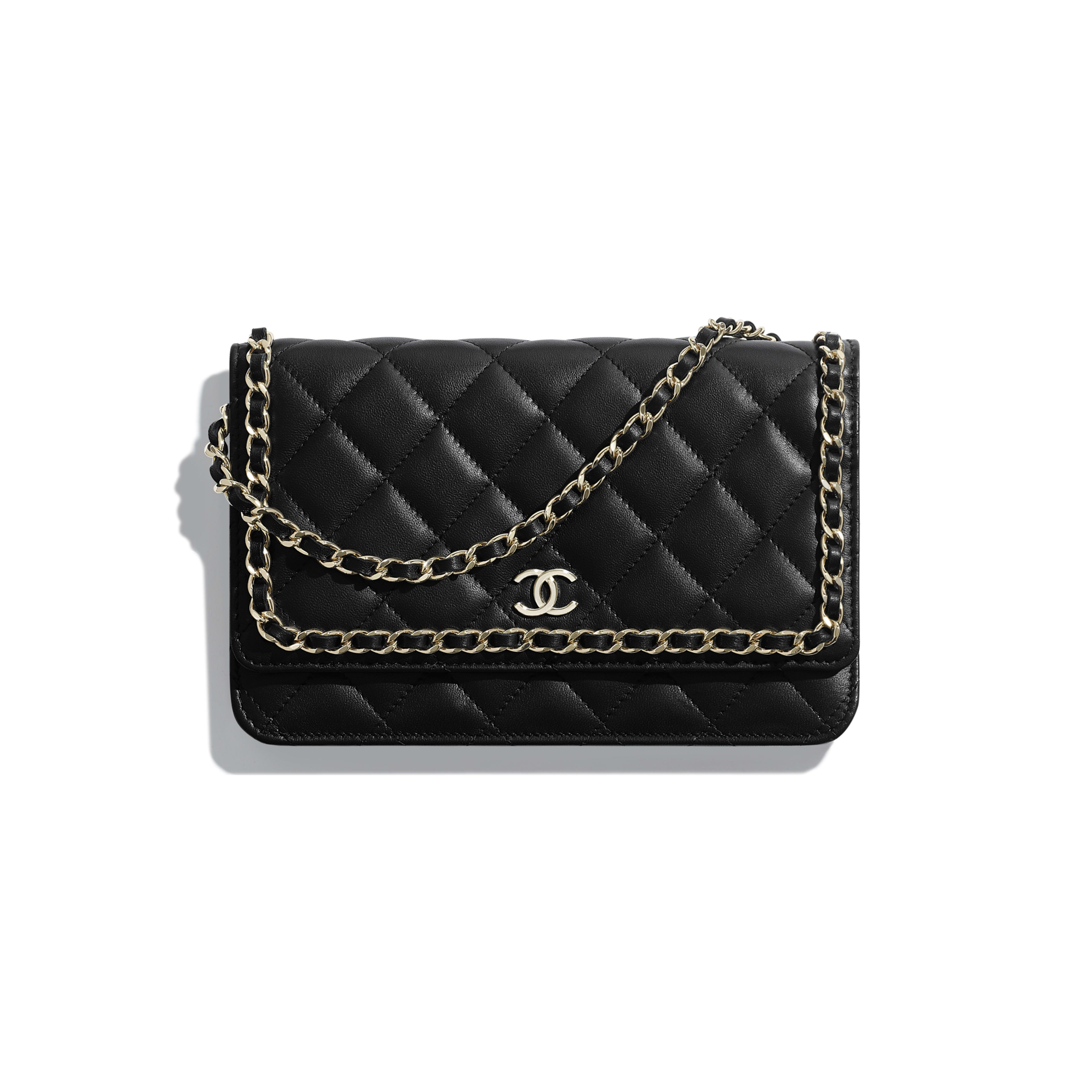 Wallet on chain leather handbag Chanel Black in Leather - 37163560