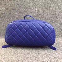 Chanel Women Backpack in Embossed Diamond Pattern Goatskin Leather-Purple (5)