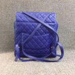 Chanel Women Backpack in Embossed Diamond Pattern Goatskin Leather-Purple - Image 4
