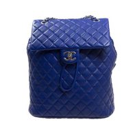 Chanel Women Backpack in Embossed Diamond Pattern Goatskin Leather-Purple (5)