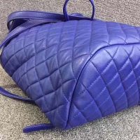 Chanel Women Backpack in Embossed Diamond Pattern Goatskin Leather-Purple (5)