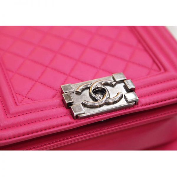 Chanel Women Boy Chanel Handbag in Smooth Calfskin Leather-Rose (5)