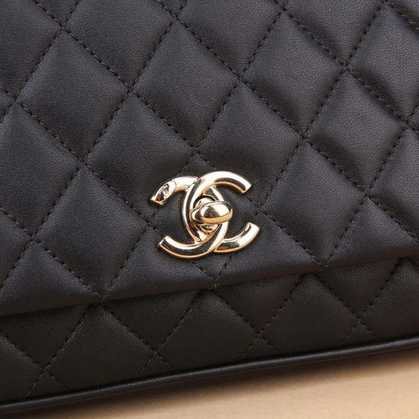Chanel Women CF Flap Bag in Calfskin Leather with Top Handle-Black (3)