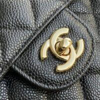 Chanel Women CF Flap Bag in Diamond Pattern Calfskin Leather-Black (4)