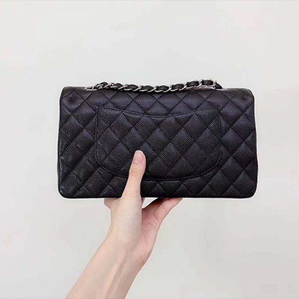 Chanel Women CF Flap Bag in Diamond Pattern Calfskin Leather-Black (1)