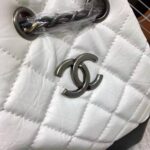 Chanel Women Chanel's Gabrielle 17 Small Hobo Bag in Calfskin Leather-Black and White - Image 9