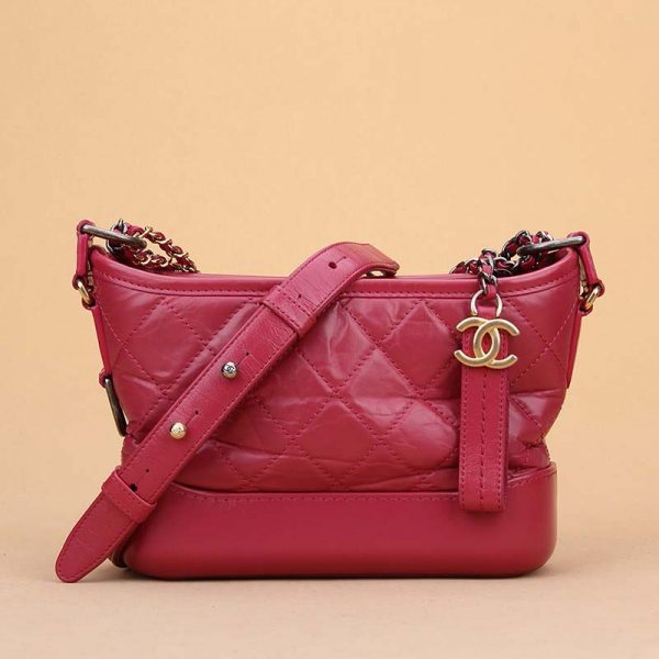 Chanel Women Chanel’s Gabrielle Small Hobo Bag in Calfskin Leather-Red (1)