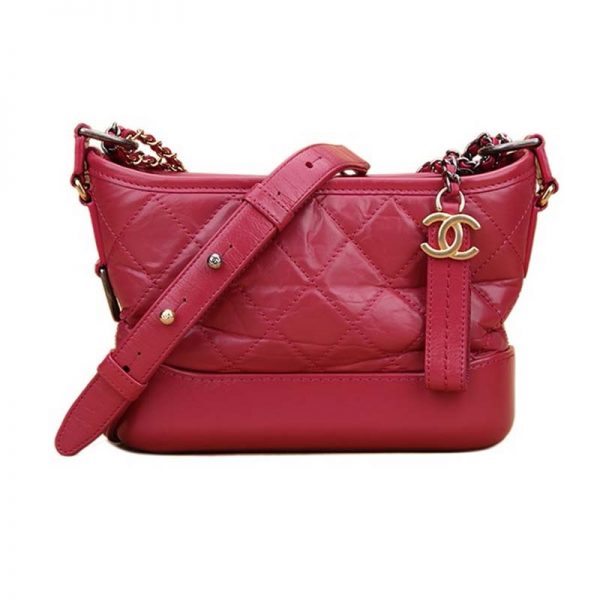 Chanel Women Chanel’s Gabrielle Small Hobo Bag in Calfskin Leather-Red (8)