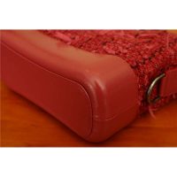 Chanel Women Chanel’s Gabrielle Small Hobo Bag in Calfskin Tweed Fabrics-Red (14)