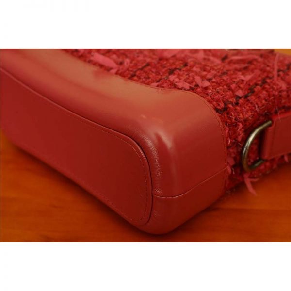 Chanel Women Chanel’s Gabrielle Small Hobo Bag in Calfskin Tweed Fabrics-Red (5)